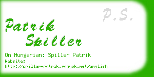 patrik spiller business card